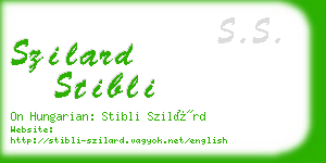 szilard stibli business card